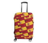 Spain Flag Or Banner Trendy Suitcase Covers Unisex Luggage Cover Protector Fit 19 to 32 Inch Travel Lover M
