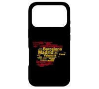 Spain Flag Outline, Cities Madrid Barcelona, Espana Travel Case for iPhone 17 Pro
