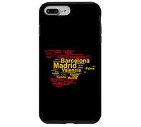 Spain Flag Outline, Cities Madrid Barcelona, Espana Travel Case for iPhone 7 Plus/8 Plus