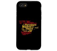 Spain Flag Outline, Cities Madrid Barcelona, Espana Travel Case for iPhone SE (2020) / 7/8