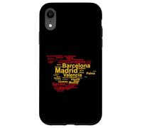 Spain Flag Outline, Cities Madrid Barcelona, Espana Travel Case for iPhone XR