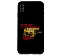 Spain Flag Outline, Cities Madrid Barcelona, Espana Travel Case for iPhone XS Max