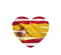 Spain Flag Pattern Car Air Fresheners 6 Pcs Heart Shape Hanging Aromatherapy Tablets Scented Fresheners For Bedroom Bathroom