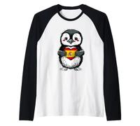 Spain Flag Penguin Heart Spanish Pride Spanish Roots Raglan Baseball Tee
