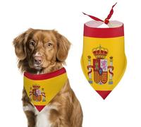 Spain Flag Pet Bandanas Dog Costume Puppy Cat Kerchief Triangle Scarf