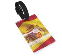 Spain Flag Printed Luggage Tags with Wrist Strap,Name Id Label for Suitcase,Airplane Travel Essentials