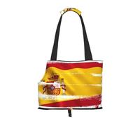 Spain Flag Printed Portable Foldable pet Shoulder Bag, Suitable for Carrying Small Pets
