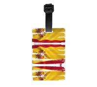 Spain Flag Printed PVC Luggage Tag Travel Anti Lost ID Label Personal Info Tag for Backpack and Suitcase