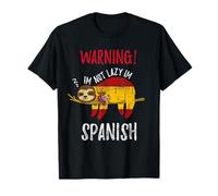 Spain Flag Sloth Im Not Lazy Im Spanish Vintage T-Shirt