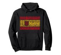 Spain Flag with Spanish City Names Word Art Pullover Hoodie