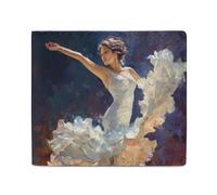 Spain Flamenco Dancer Mens Wallet Slim Leather Card Holder Bifold Wallets Front Pocket