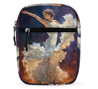 Spain Flamenco Dancer Small Cross Body Bag Women Men Purse | Mini Shoulder Messenger Bags Handbag Phone Wallet with Adjustable Strap