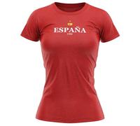 Spain Football Womens T Shirt Espana Spanish Ladies Tee, L, Red