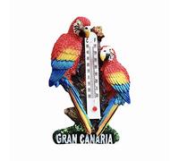 Spain Gran Canaria 3D Parrot Souvenir Fridge Magnet Gift,Handmade Home & Kitchen Decoration Macaw Refrigerator Magnet Collection