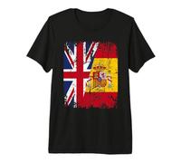 Spain Half Britain UK Friendship Flag Spanish Premium T-Shirt