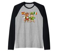 Spain Ireland Flag Spanish Irish Roots Spanish Irish Raglan Baseball Tee