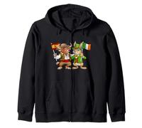 Spain Ireland Flag Spanish Irish Roots Spanish Irish Zip Hoodie