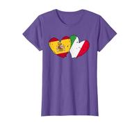 Spain Italy Flag Hearts Spanish Italian Heritage T-Shirt
