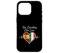 Spain, Italy, Heartbeat Design Two Countries One Love Case for iPhone 16 Pro