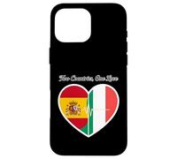 Spain, Italy, Heartbeat Design Two Countries One Love Case for iPhone 16 Pro Max