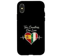 Spain, Italy, Heartbeat Design Two Countries One Love Case for iPhone X/XS