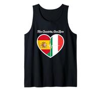 Spain, Italy, Heartbeat Design Two Countries One Love Tank Top