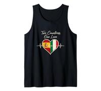 Spain, Italy, Heartbeat Design Two Countries One Love Tank Top