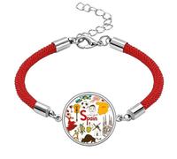 Spain Landscap Animals National Flag Lucky Red String Bracelet Rope Bracelet Handmade