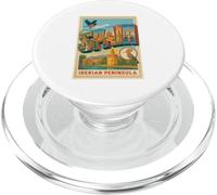 Spain Letters in 50s Vintage Retro Travel Poster Art Graphic PopSockets PopGrip for MagSafe