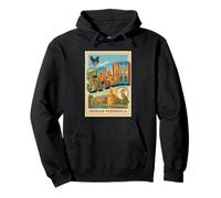 Spain Letters in 50s Vintage Retro Travel Poster Art Graphic Pullover Hoodie