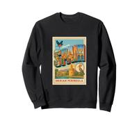 Spain Letters in 50s Vintage Retro Travel Poster Art Graphic Sweatshirt