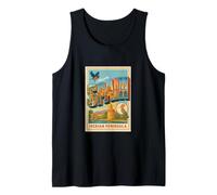 Spain Letters in 50s Vintage Retro Travel Poster Art Graphic Tank Top