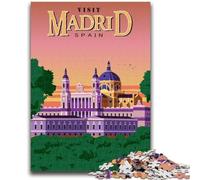 Spain Madrid City Travel 1000 Pieces Jigsaw Puzzle For Adults Teens, Help The Brain Exercise Addictive Toys to Cultivate Patience Perfect Decoration 1000pcs (50x75cm)