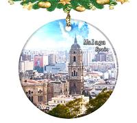 Spain Malaga Hanging Ornament Christmas Tree Pendant Wedding Gift Holiday Decoration Ceramic Sheet