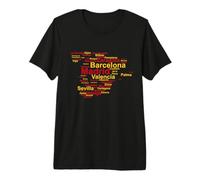 Spain Map Outline, Espana Travel, Spanish Towns, Spain Premium T-Shirt