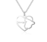 Spain Map Pendant Necklace - Geometry Solid Color Heart Hollow Charm Choker Neckwear,Jewelry For Women Girl Accessories,White,Long:50Cm