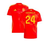 Spain Men's 2024 - 2025 Home Shirt - Cucurella 24 in Red | Size: Medium Spain Red M