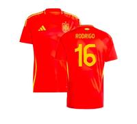 Spain Men's 2024 - 2025 Home Shirt - Rodrigo 16 in Red | Size: XL Spain Red XL