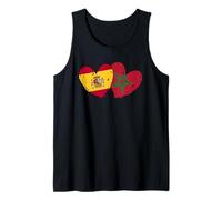 Spain Morocco Hearts Flag Spanish Moroccan Friendship Tank Top