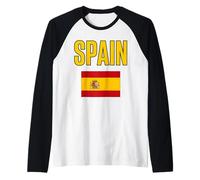 Spain National Flag Raglan Baseball Tee
