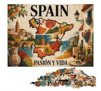 Spain︰ Pasion y Vida Travel Poster Jigsaw Puzzle for Adults, 300 Pieces | Puzzle for Adults - quiet indoor hobby for adults alone or together.