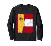 Spain Peru Half Flag Spanish Peruvian Heritage Jersey Long Sleeve T-Shirt
