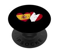 Spain Peru Hearts Flag Spanish Peruvian Friendship PopSockets Adhesive PopGrip