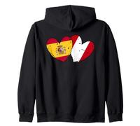 Spain Peru Hearts Flag Spanish Peruvian Friendship Zip Hoodie