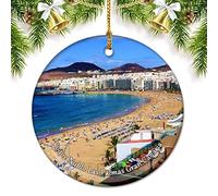 Spain Roque Nublo Las Palmas Gran Canaria Christmas Ornaments for Tree Ceramic Pendant Double Sided Ornament Decor Xmas Gifts Porcelain Travel Souvenirs