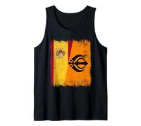 Spain Sikh Flag Punjabi Khalsa Pride Design Tank Top