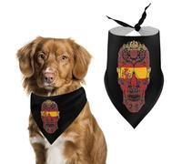 Spain Skull Flag Cute Dog Bandanas Adjustable Bibs Puppy Neckerchief for Cat Triangle Pet Scarf Summer