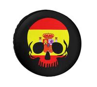 Spain Skull Flag Funny Spare Wheel Cover Universal Tire Covers Waterproof Tyre Protectors for Travel Trailer Truck SUV