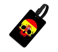 Spain Skull Flag Luggage Tags Business Card Holder Personalized Baggage Identifier Travel Essentials for Suitcases Backpacks