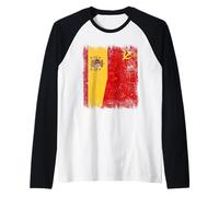 Spain Soviet Union Flag CCCP Spanish USSR Heritage Raglan Baseball Tee